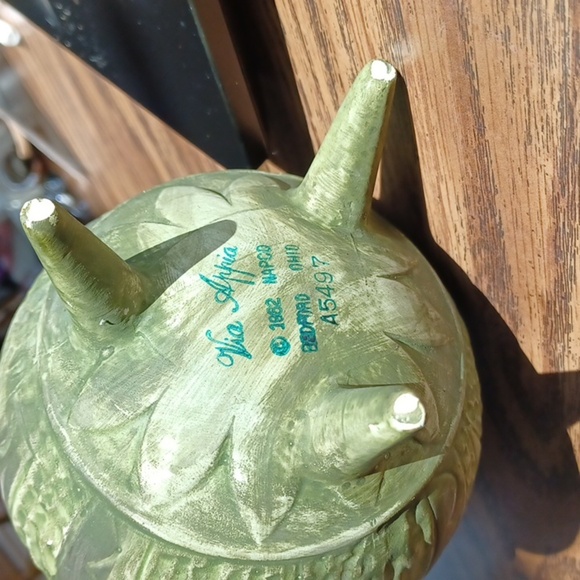 NAPCO Vintage Green Footed Planter, 1982, VIA Appia, A5497, 5.5"×3.5" approx - Picture 5 of 5